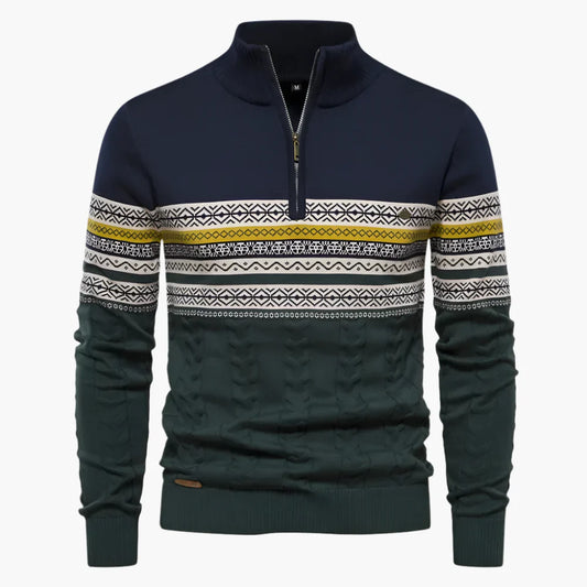 John – Pull à Col Roulé Rayé pour Homme