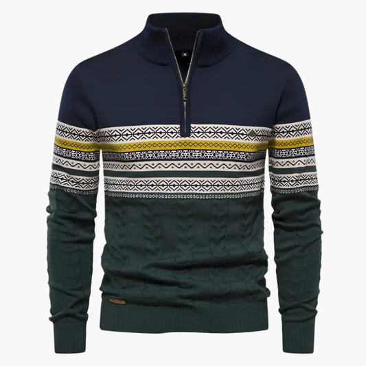 Ian – Pull à Col Haut Rayé pour Homme