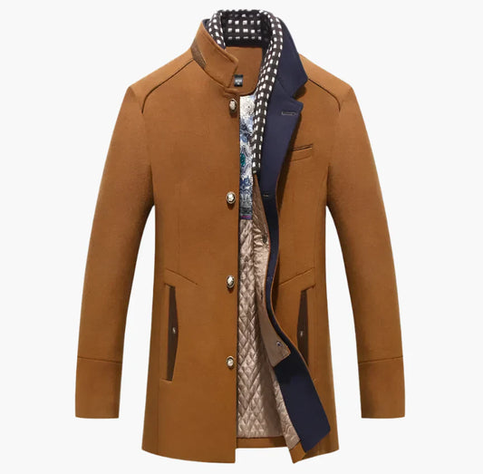 Allen – Manteau élégant en laine avec col contrasté