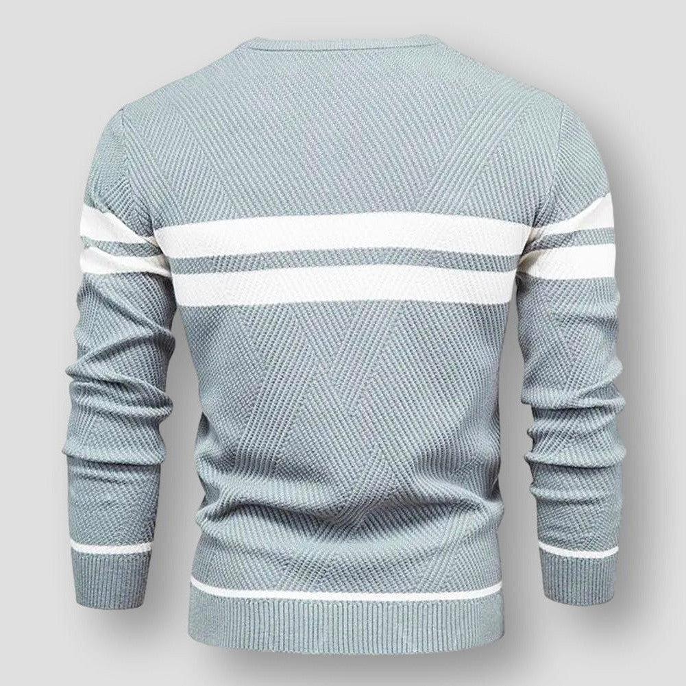 Gabriel – Pull Rayé Tricoté en Cuir Vegan