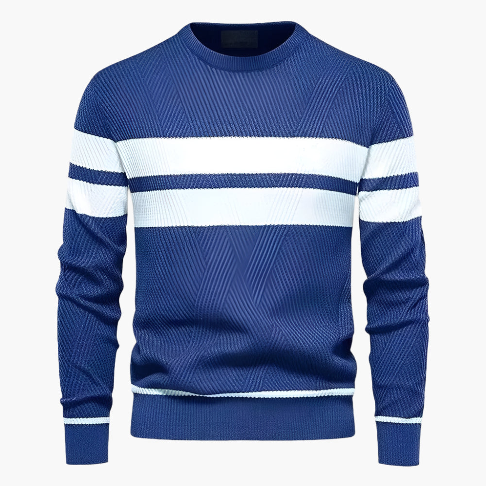 Gabriel – Pull Rayé Tricoté en Cuir Vegan