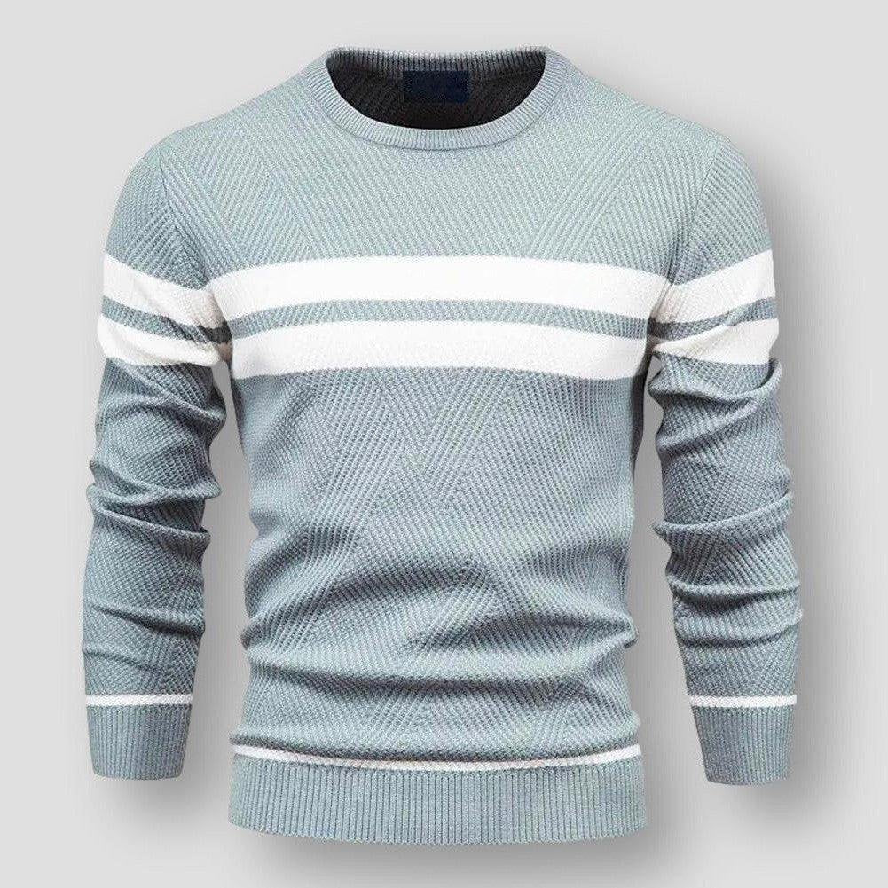 Gabriel – Pull Rayé Tricoté en Cuir Vegan