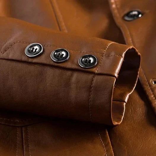 Noel - Veste en cuir vegan à deux boutons