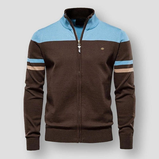 Kelly – Cardigan Long à Manches avec Fermeture Éclair