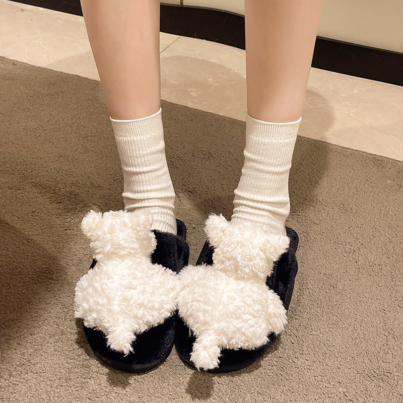 Donna – Pantoufles Chiot en Coton pour Femmes