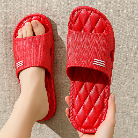 Rose – Chaussons à carreaux pour couples, antidérapants