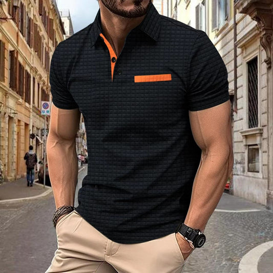 Leslie – Polo pour hommes avec motif jacquard à carreaux