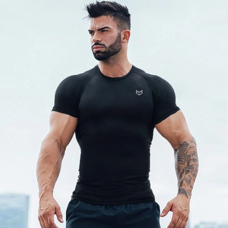 Jay – T-shirt de fitness à manches courtes en matériau à séchage rapide pour la course