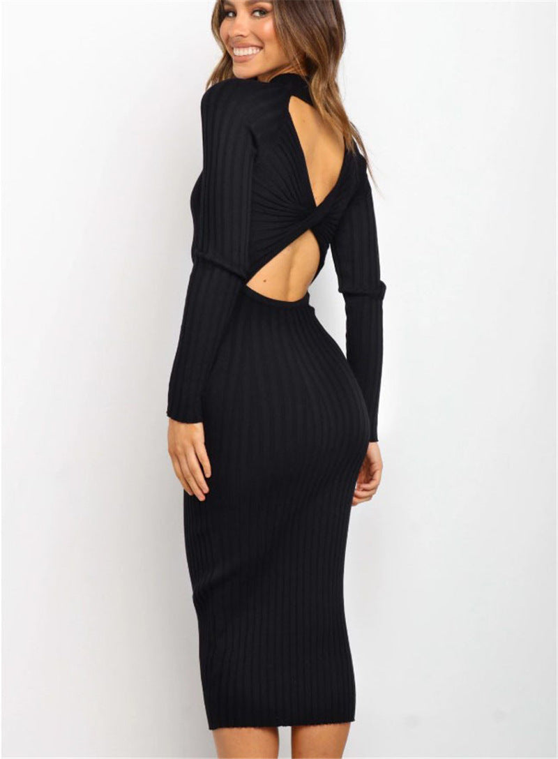 Hayley – Robe élégante avec dos ouvert et nœud
