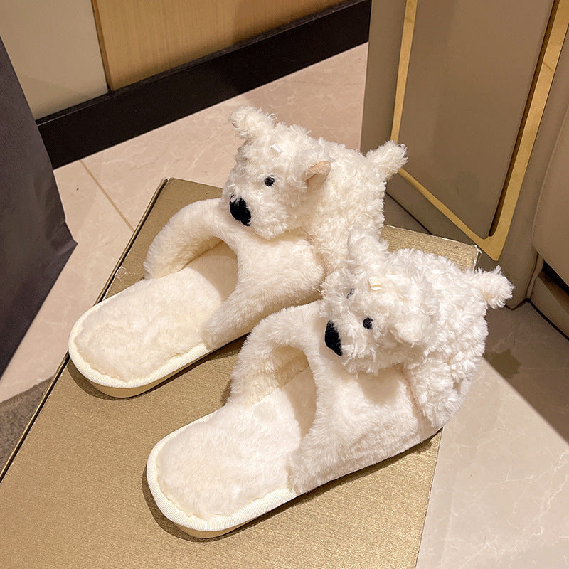 Donna – Pantoufles Chiot en Coton pour Femmes