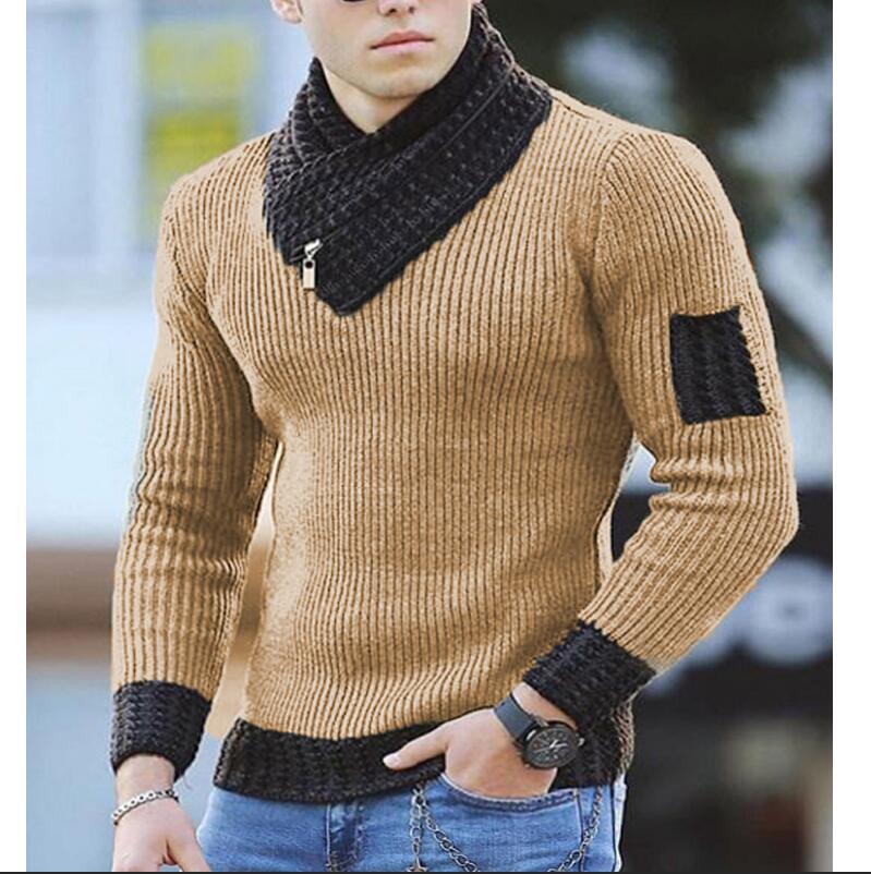 Jamie – Lässiger Slim Fit Strickpullover mit Schalkragen für Herren