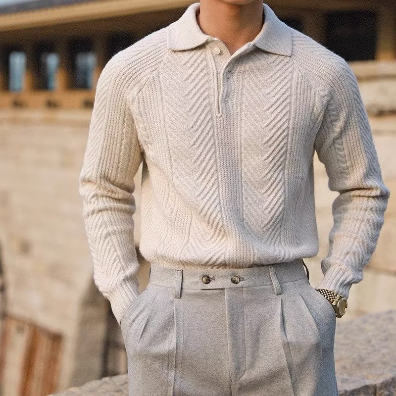 Gareth – Strickpullover mit Revers für Herren im Winter