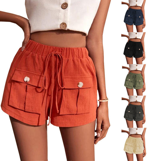 Rose – Shorts Cargo Confortables avec Poche et Cordon Décontracté pour l'Été