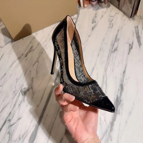 Anna – Sexy escarpins en maille à talon aiguille