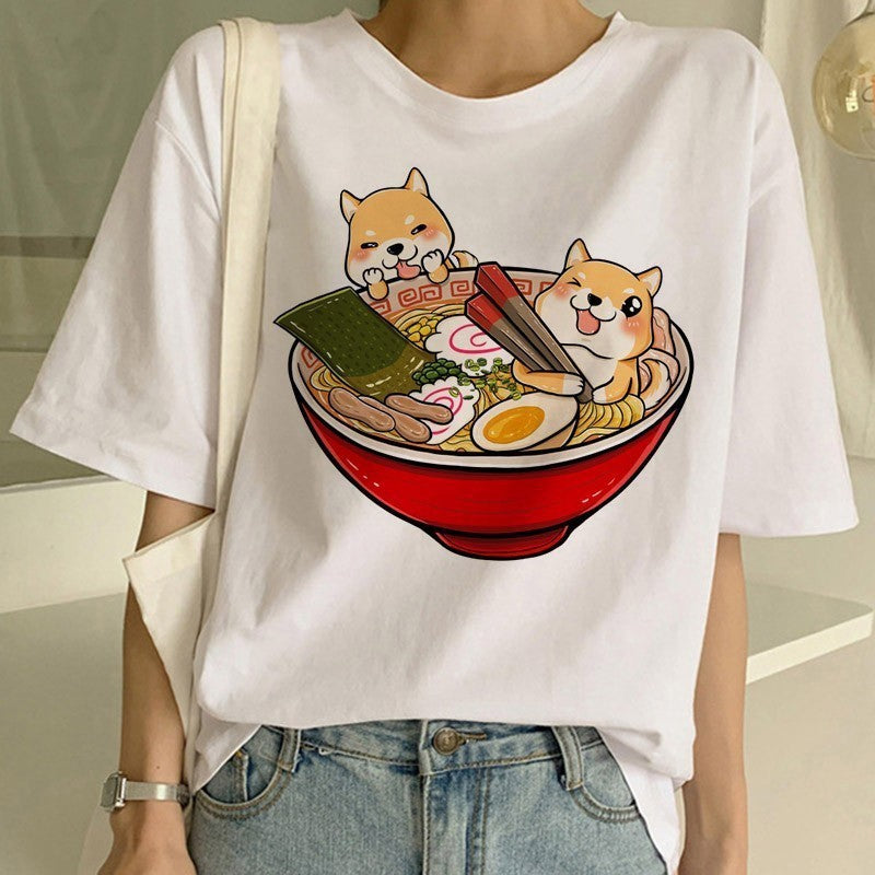 Sophie – T-shirt Femme Shiba Inu à Col Rond
