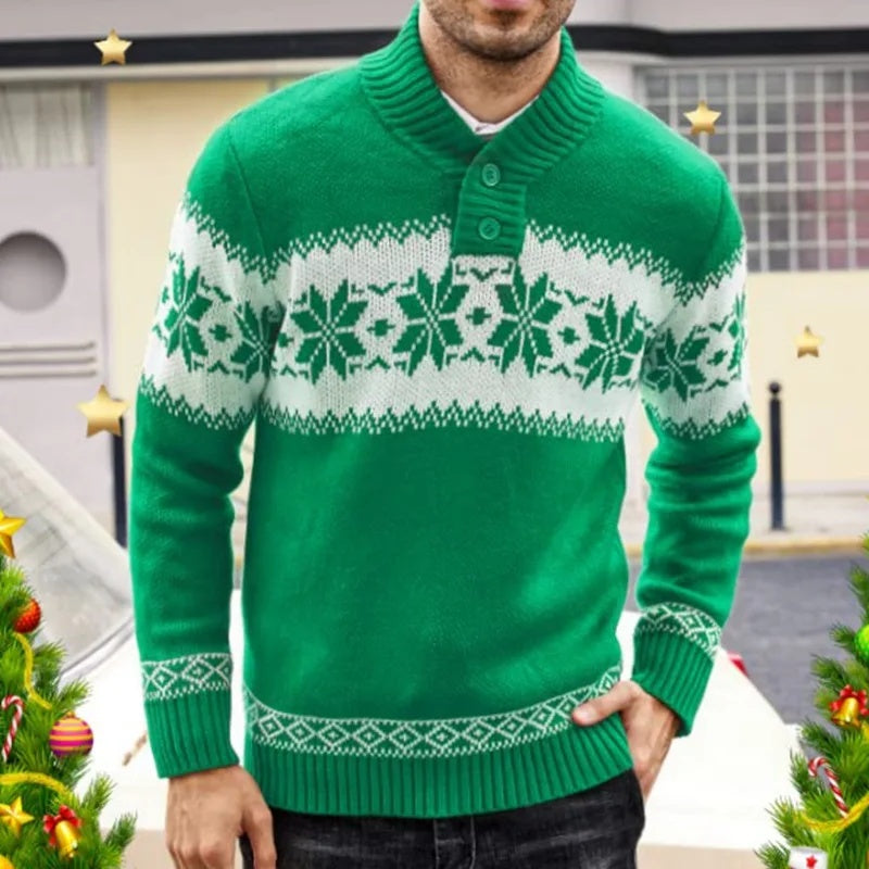 Miles – Pull pour homme avec motif de Noël et design jacquard