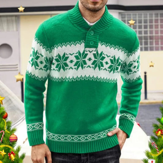 Miles – Pull pour homme avec motif de Noël et design jacquard