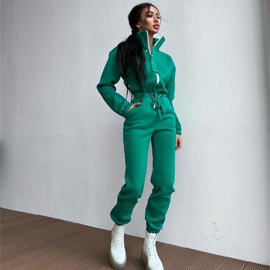 Denise – Jumpsuit décontracté à col montant pour femmes