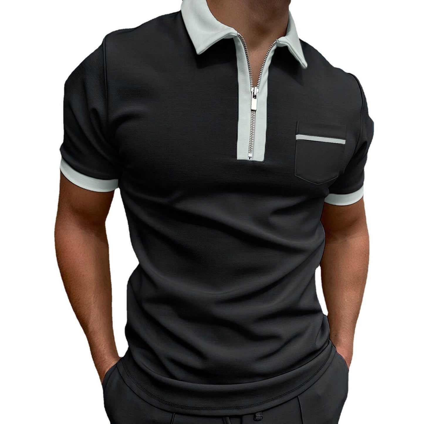 Damon – Polo pour hommes avec col à revers et coupe ajustée