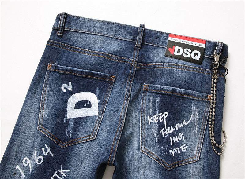 Dominic – Jean Slim Fit pour Homme avec Fermeture Éclair et Trous