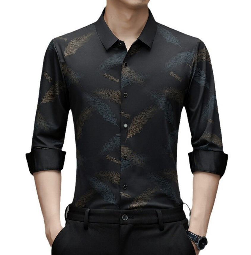 Arthur – Chemise à manches longues tendance sans repassage pour hommes