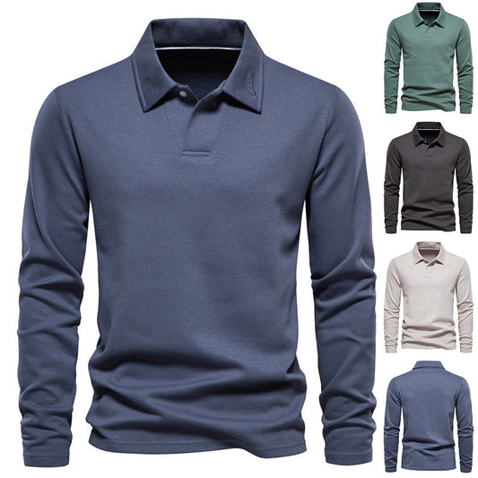 Garry – Polo à Manches Longues pour Hommes en Design Uni