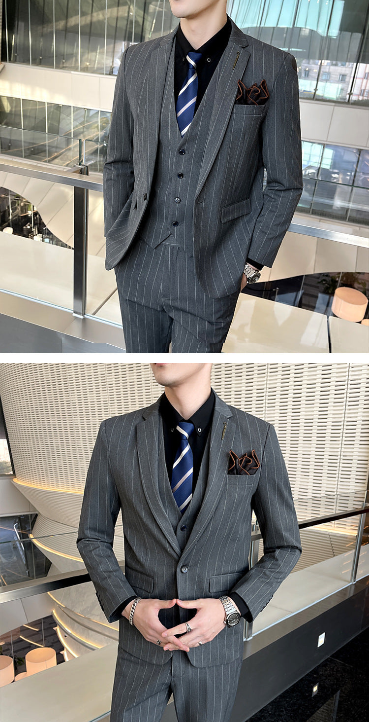 Stan – Costume rayé trois pièces pour hommes