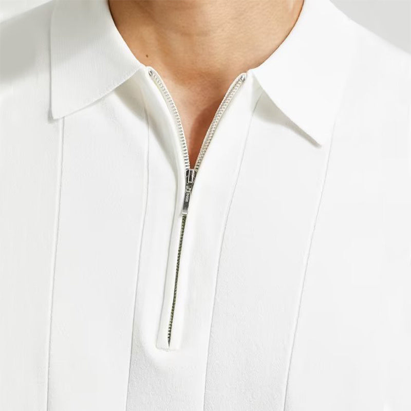 Rory – Polo à manches courtes avec fermeture éclair pour homme