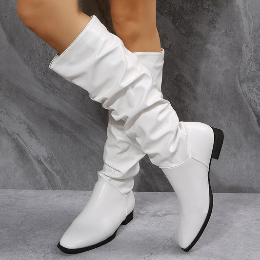 Juliet – Bottes Cowboy Blanches avec Bout Pointu