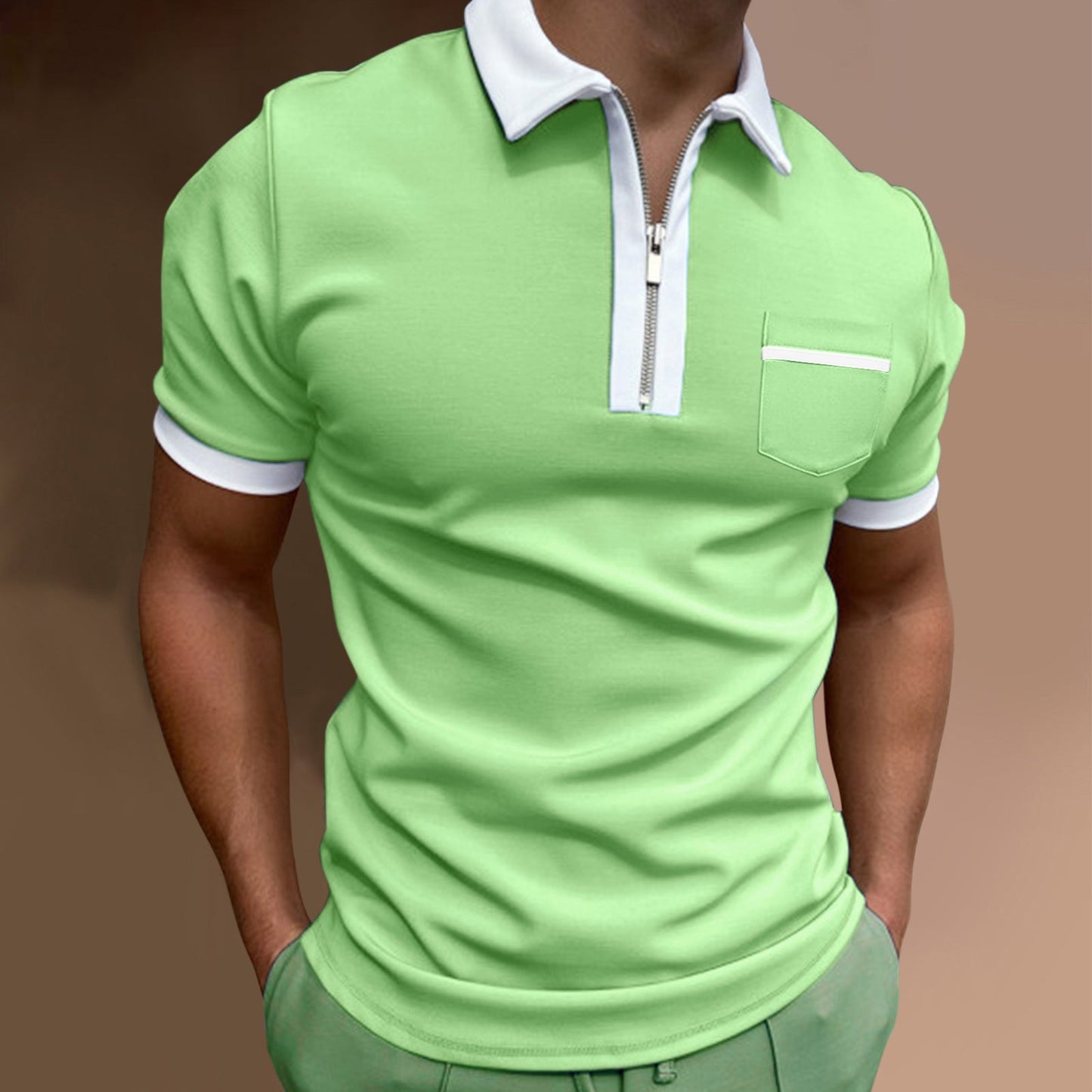 Damon – Polo pour hommes avec col à revers et coupe ajustée