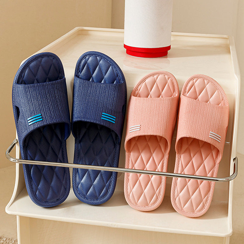 Rose – Chaussons à carreaux pour couples, antidérapants