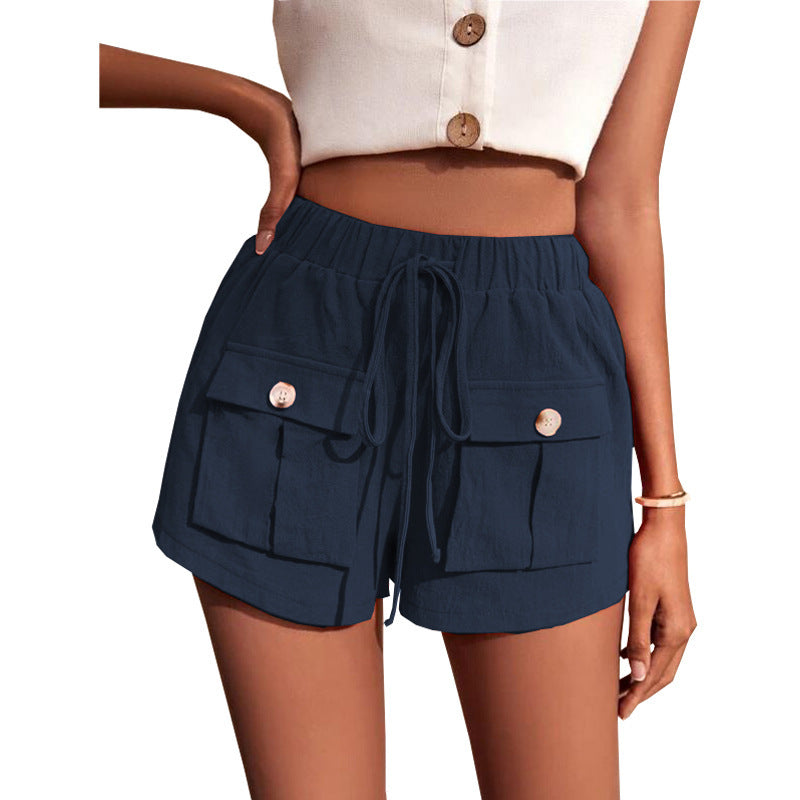 Rose – Shorts Cargo Confortables avec Poche et Cordon Décontracté pour l'Été