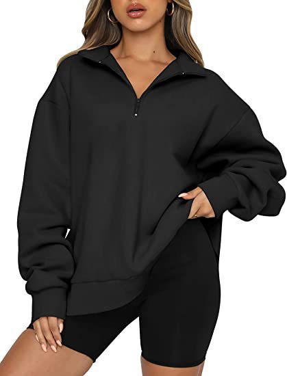 Dawn – Sweat-shirt femme avec zip et col rabattu
