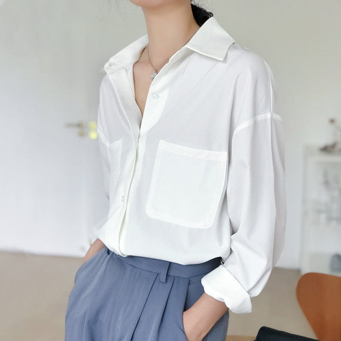 Pamela – Blouse Chiffon à Manches Longues pour Femme au Style Professionnel