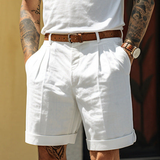 Sydney – Herren Shorts mit Falten und geradem Bein
