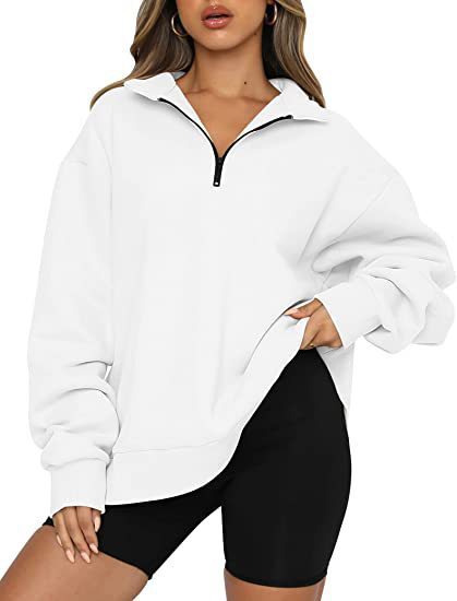 Dawn – Sweat-shirt femme avec zip et col rabattu