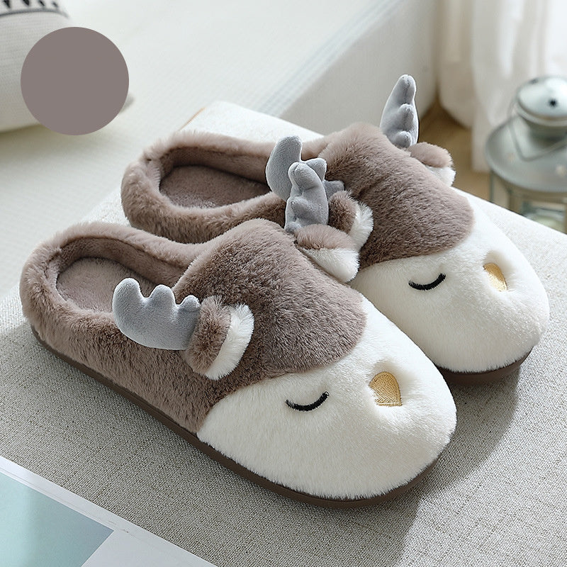 Shirley – Chaussons en Peluche Élan d'Hiver