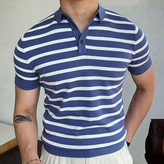Wesley – Polo à Rayures Business pour Homme
