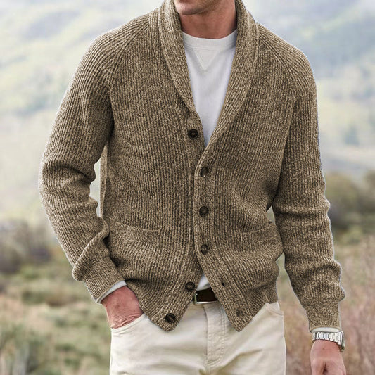 Neil – Cardigan Homme à Plusieurs Boutons en Tissu Épais