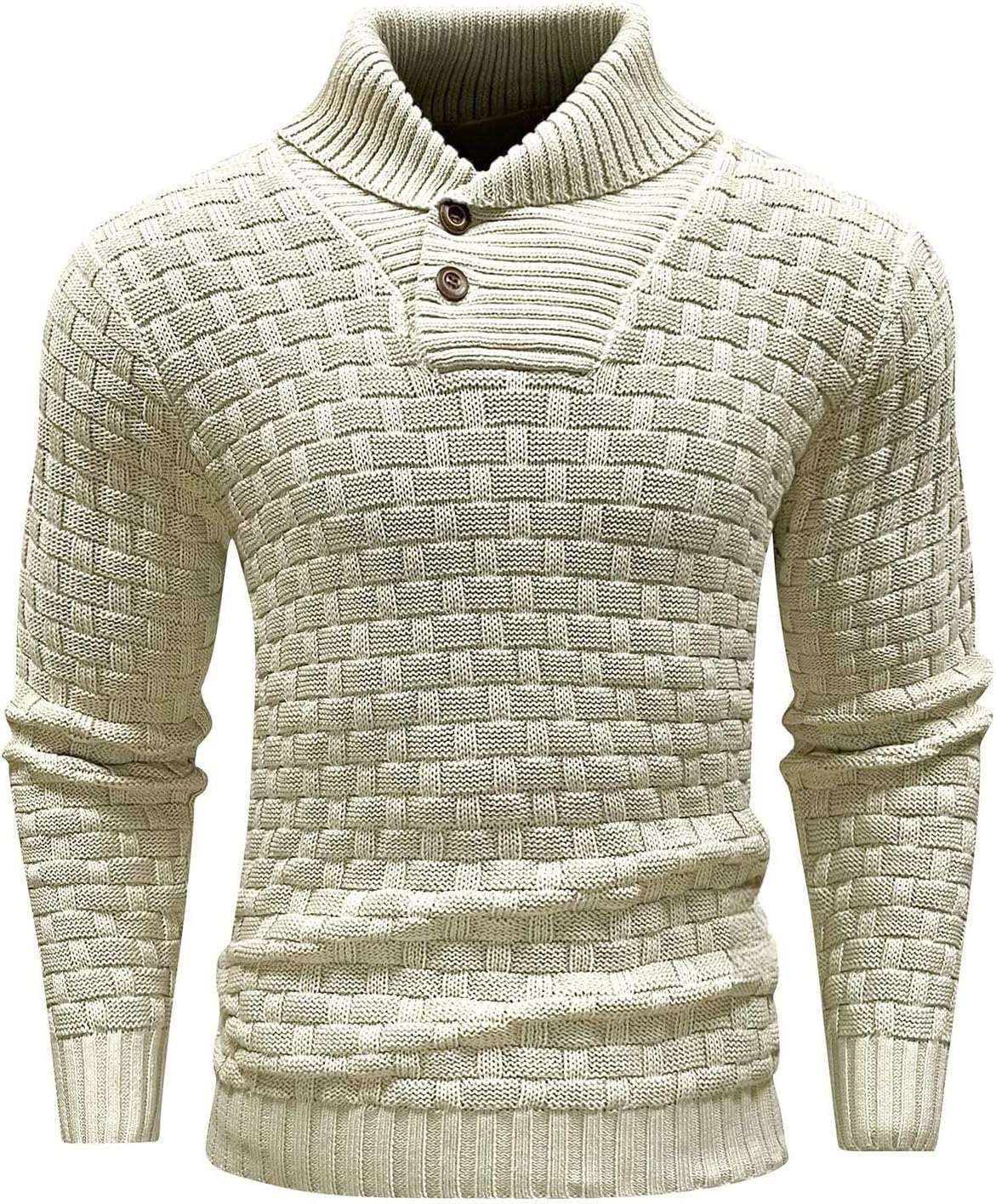 Ian – Slim Fit Herren Rollkragenpullover mit Knopfdesign