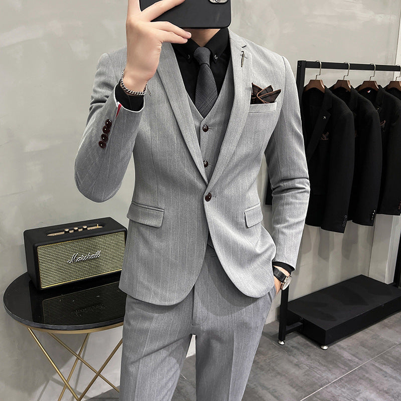 Stan – Costume rayé trois pièces pour hommes