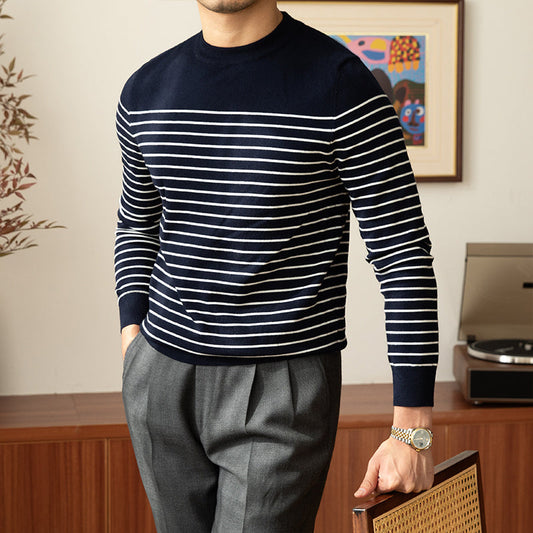 Gilbert – Pull Vintage à Col Rond pour Hommes