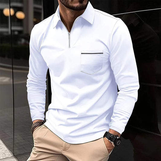 Steve – Poloshirt d'Automne avec Zip pour Homme