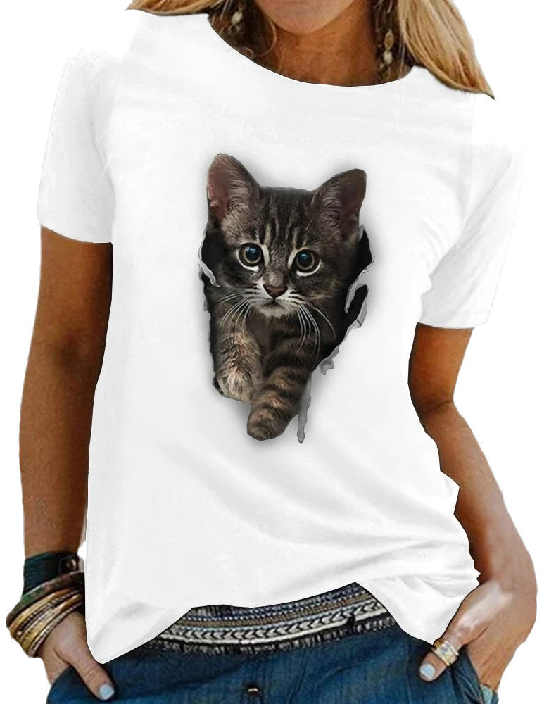 Tamara – T-shirt Décontracté à Manches Courtes et Col Rond