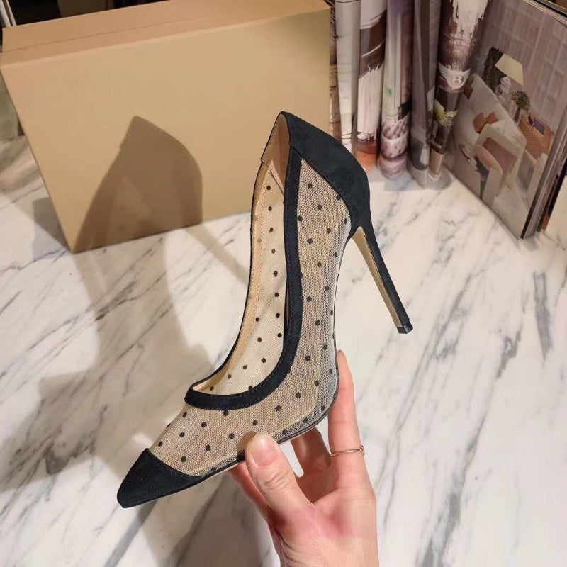 Anna – Sexy escarpins en maille à talon aiguille