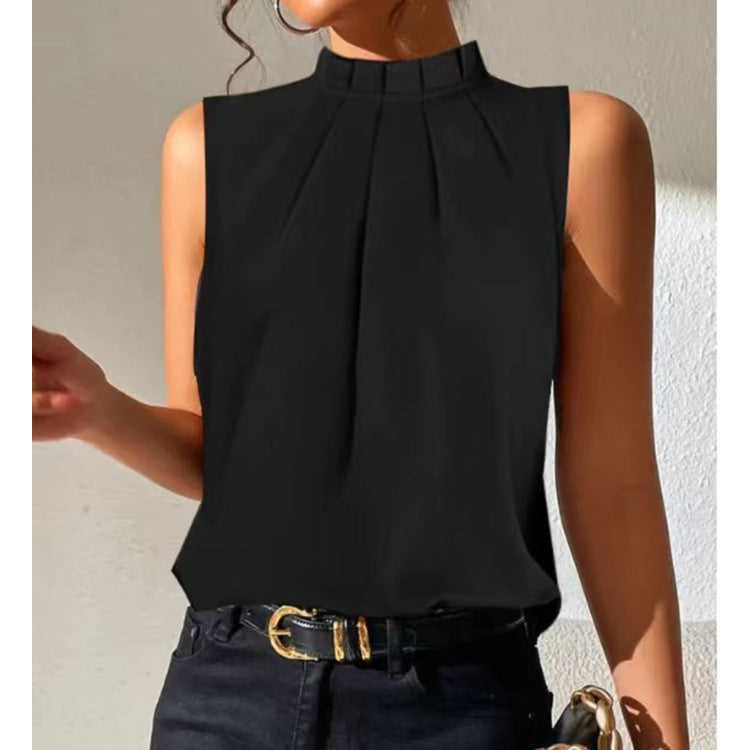 Lily – Veste sans manches slim noire décontractée