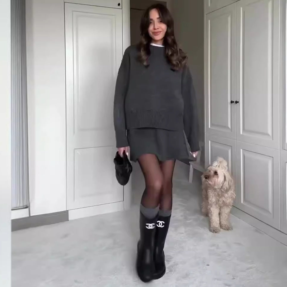 Danielle – Ensemble en Tricot Élégant pour Femme à Manches Longues