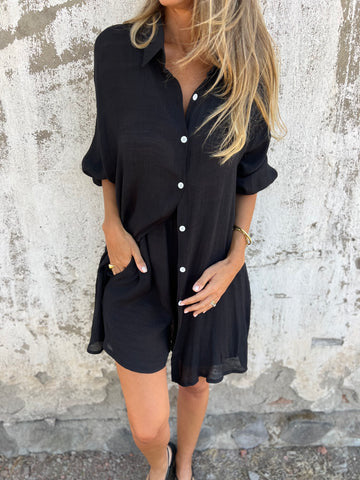 Adele – Ensemble Décontracté Femme avec T-shirt à Manches Longues et Shorts Élastiques
