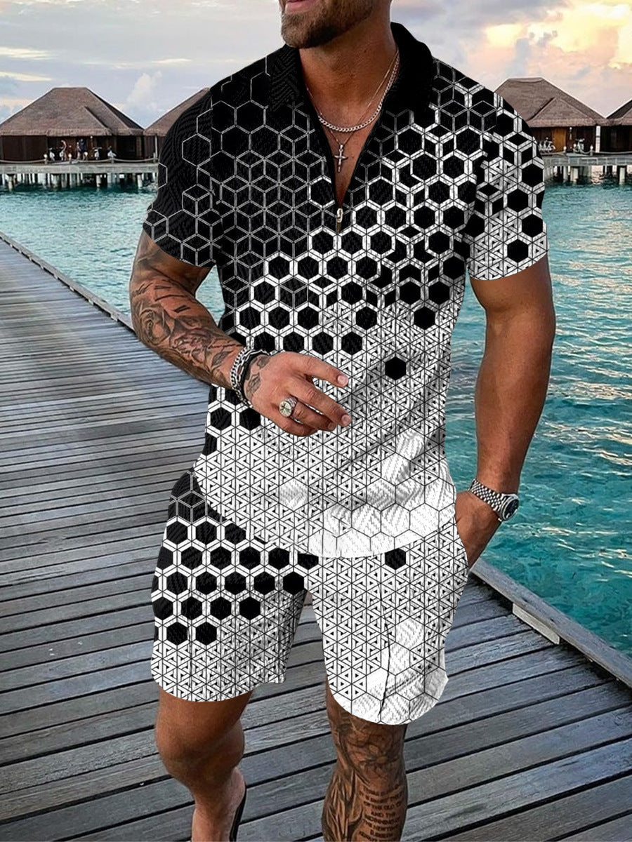 Chris – Polo pour homme avec accent de couleur et fermeture éclair