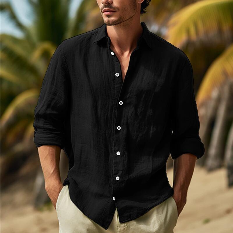 Brett – Chemise décontractée pour homme en grande taille unie